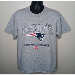 VTG Y2K New England Patriots Superbowl XXXVI 36 Medium NFL T-shirt Gray Tee CSA